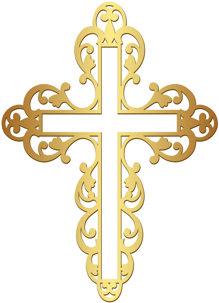 Church golden cross clipart image