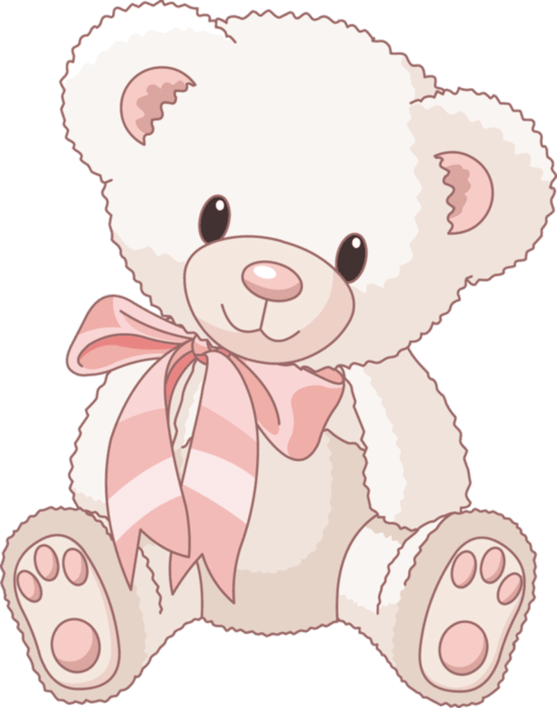 Teddy bear pin page clipart image 5