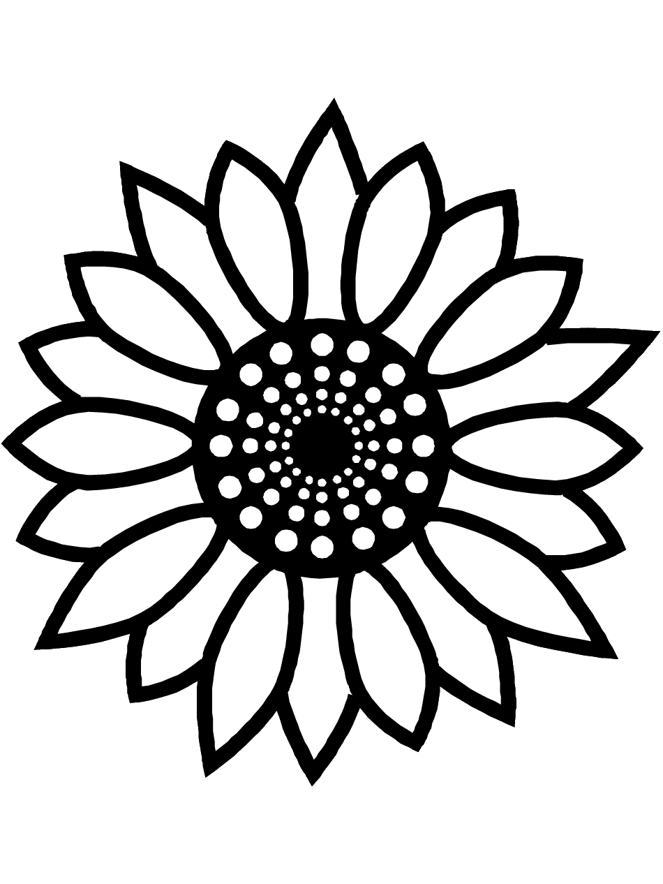 Flower black and white sunflower coloring page printable ebook clipart image