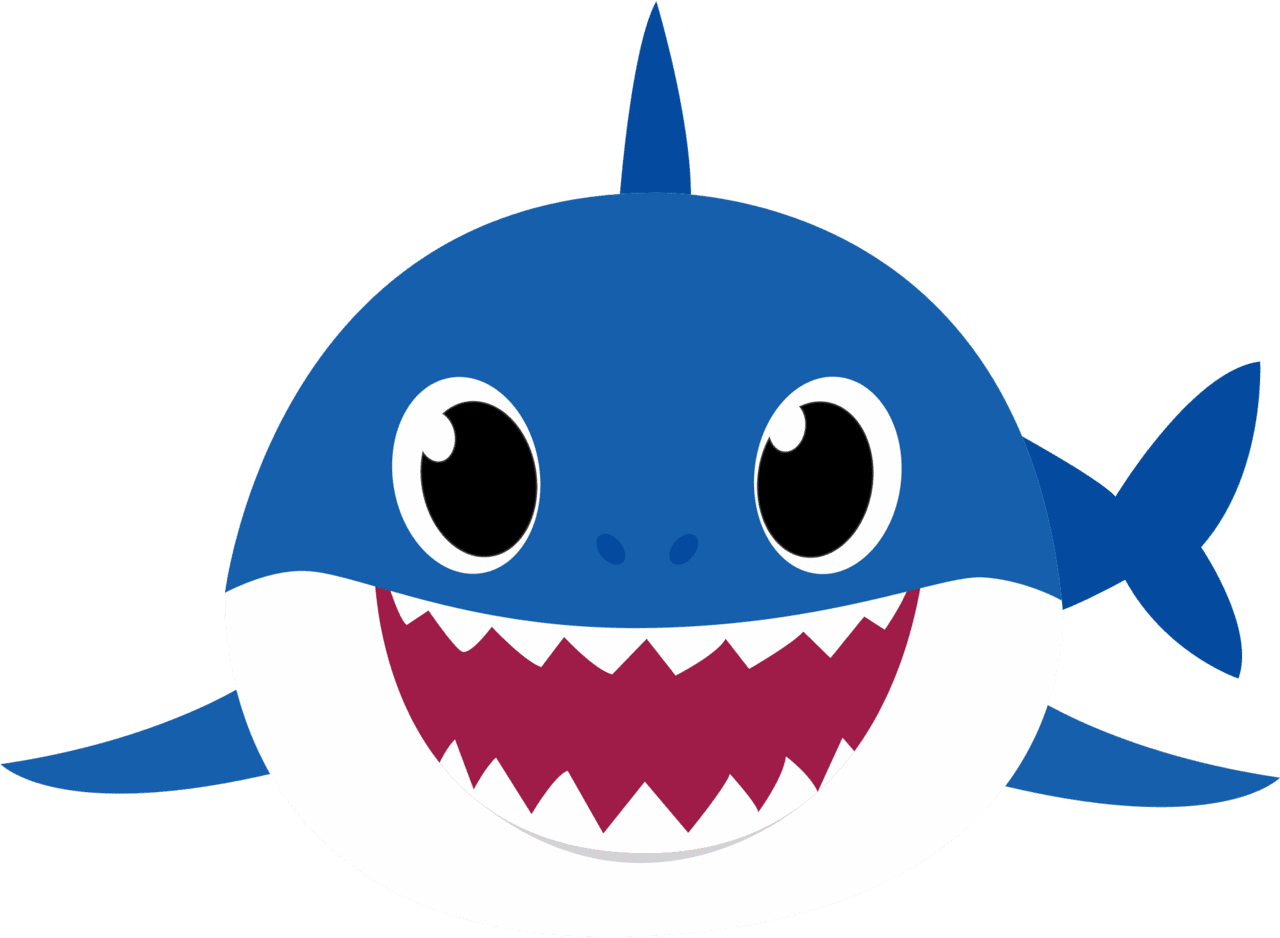 Blue baby shark clipart background