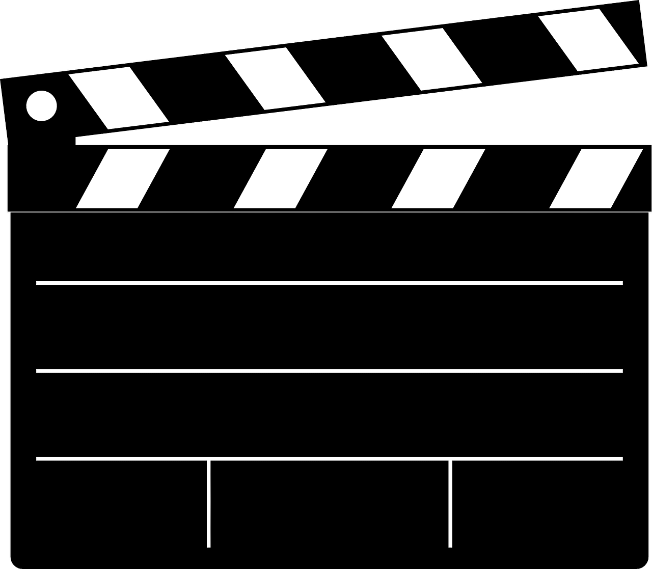 Movie film clapperboard black cut vector graphic clipart