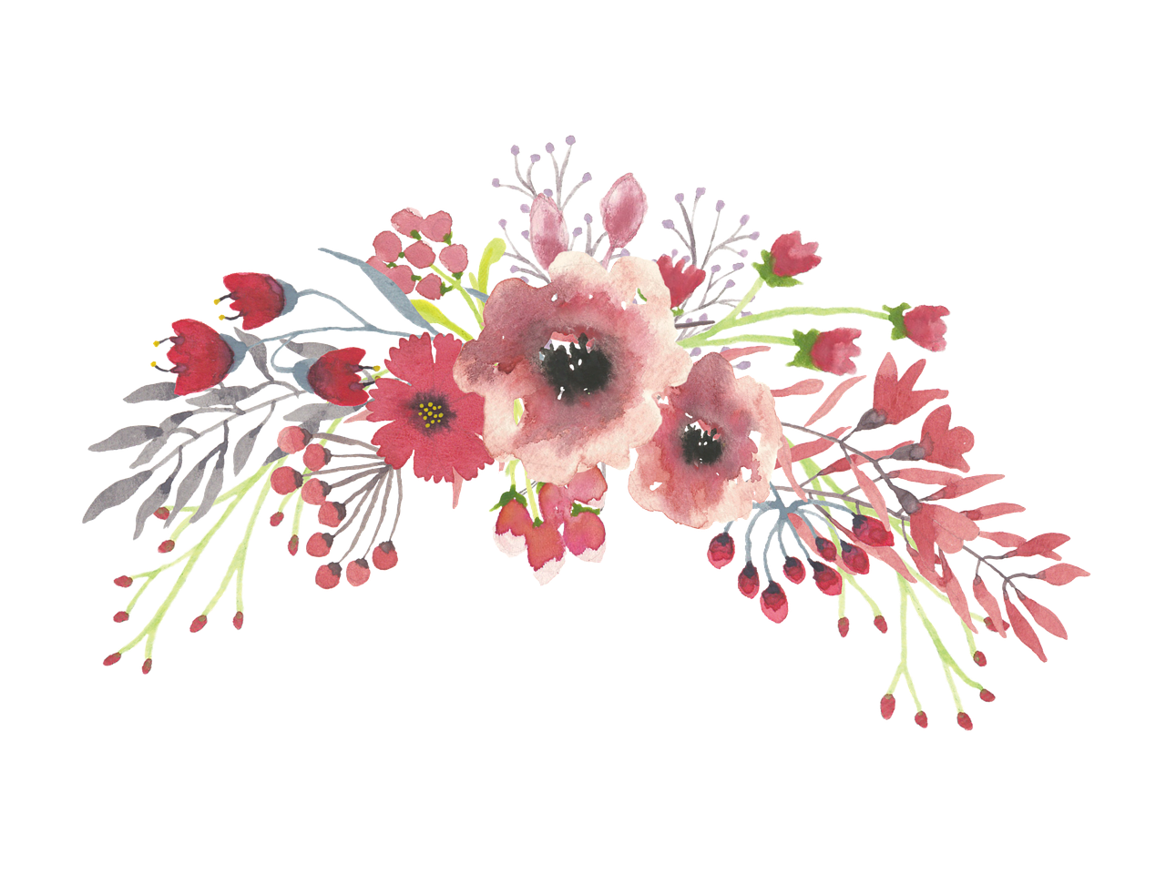 Floral bouquet of flowers drawing transprent pink plant flora clea kis clipart photo