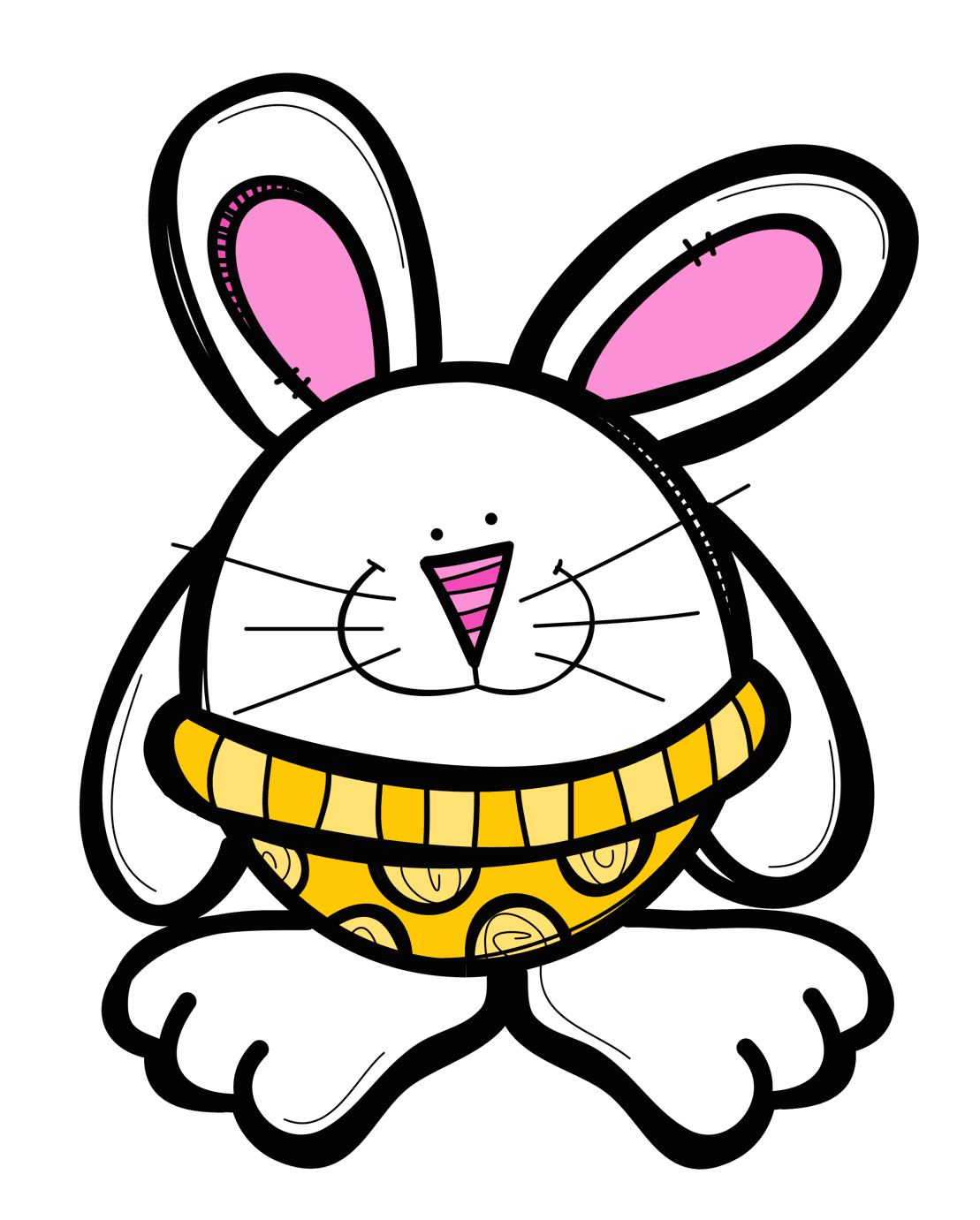 Bunny pin page clipart image