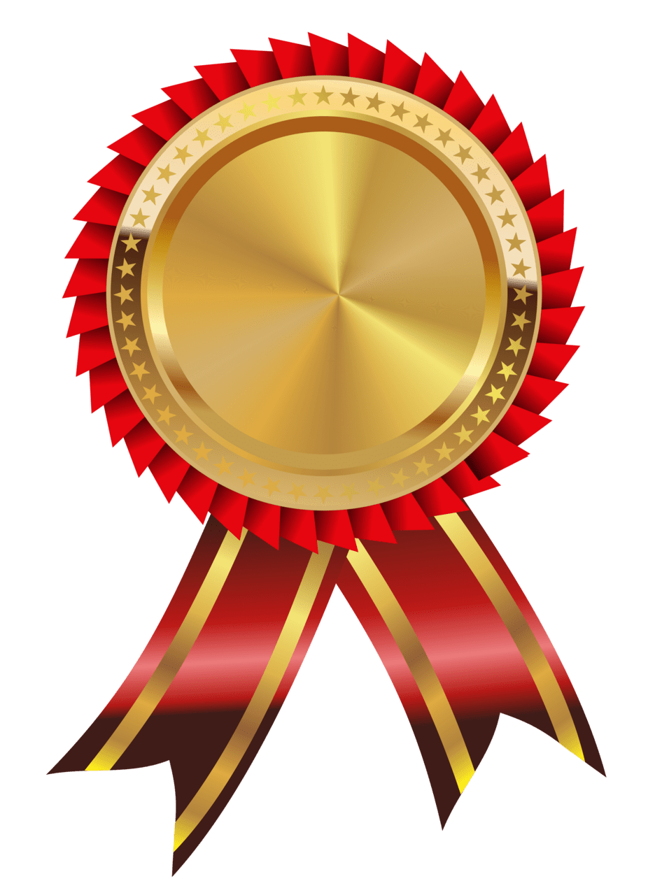 Congratulations gold and red medal clipart image