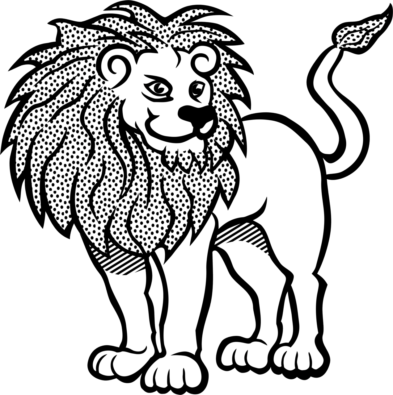 Lion lineart clipart vector