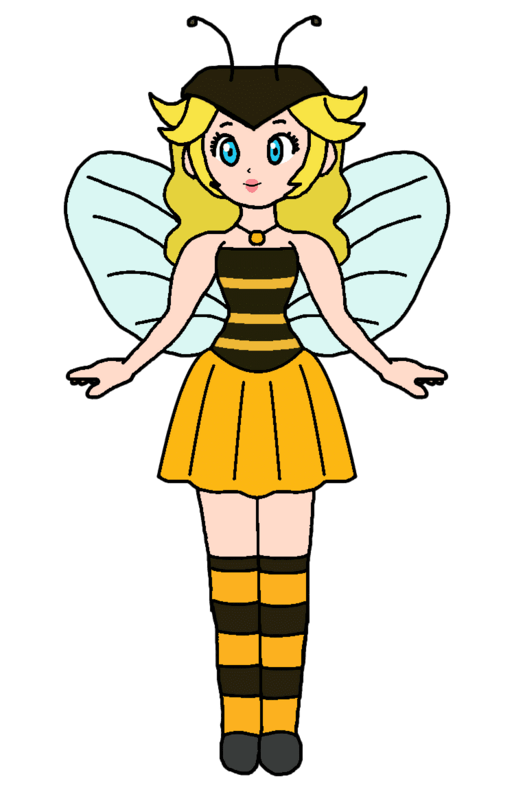 Peach honeybee cheerleader artwork clipart photo