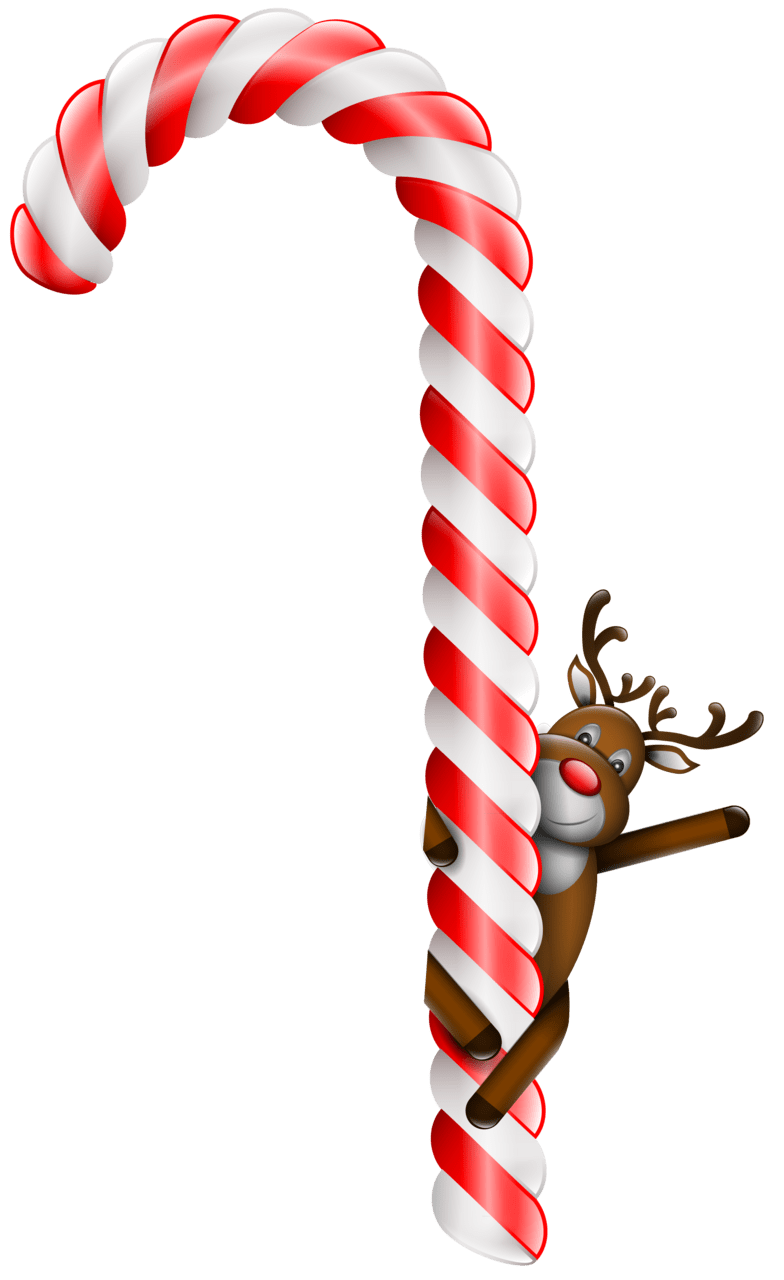 Large christmas candy cane with deer clipart ts image