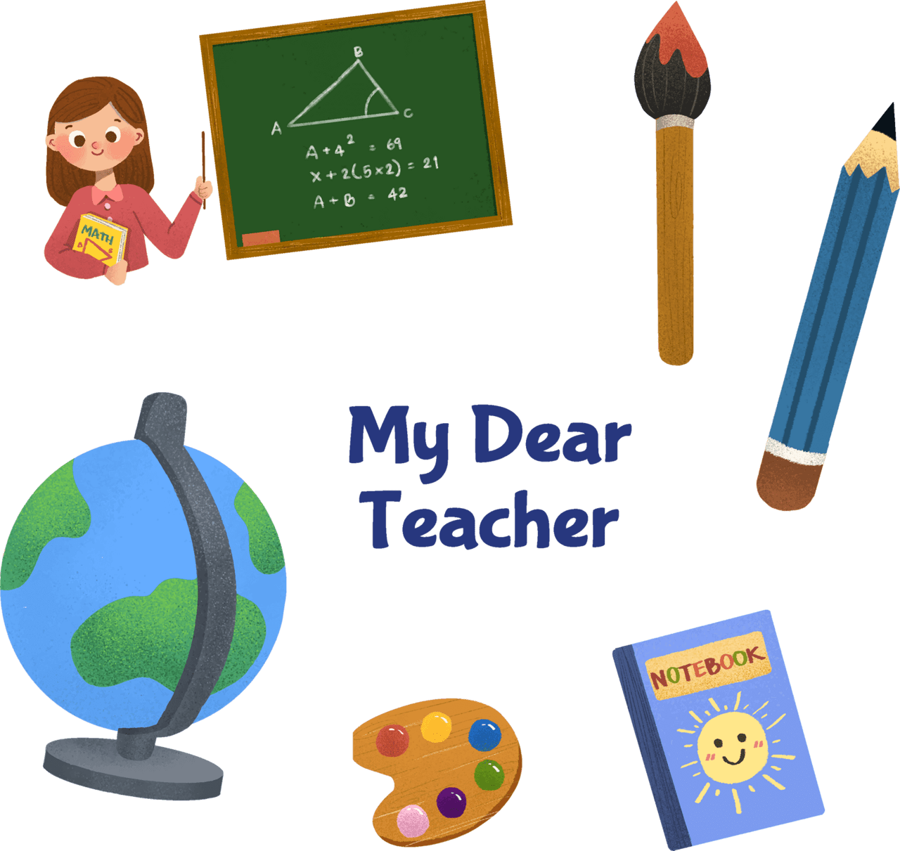 Happy teacher day clipart transparent