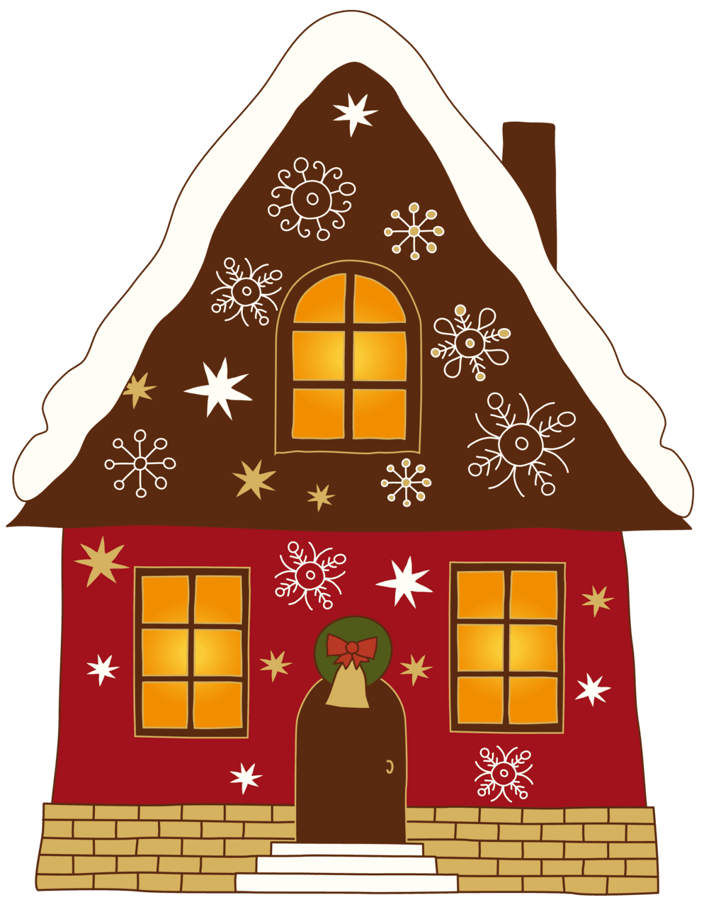 Home christmas painted house clipart image