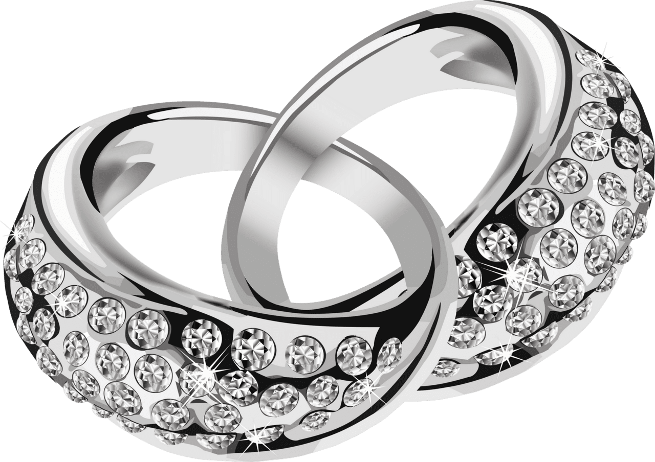 Silver ring with diamond clipart photo