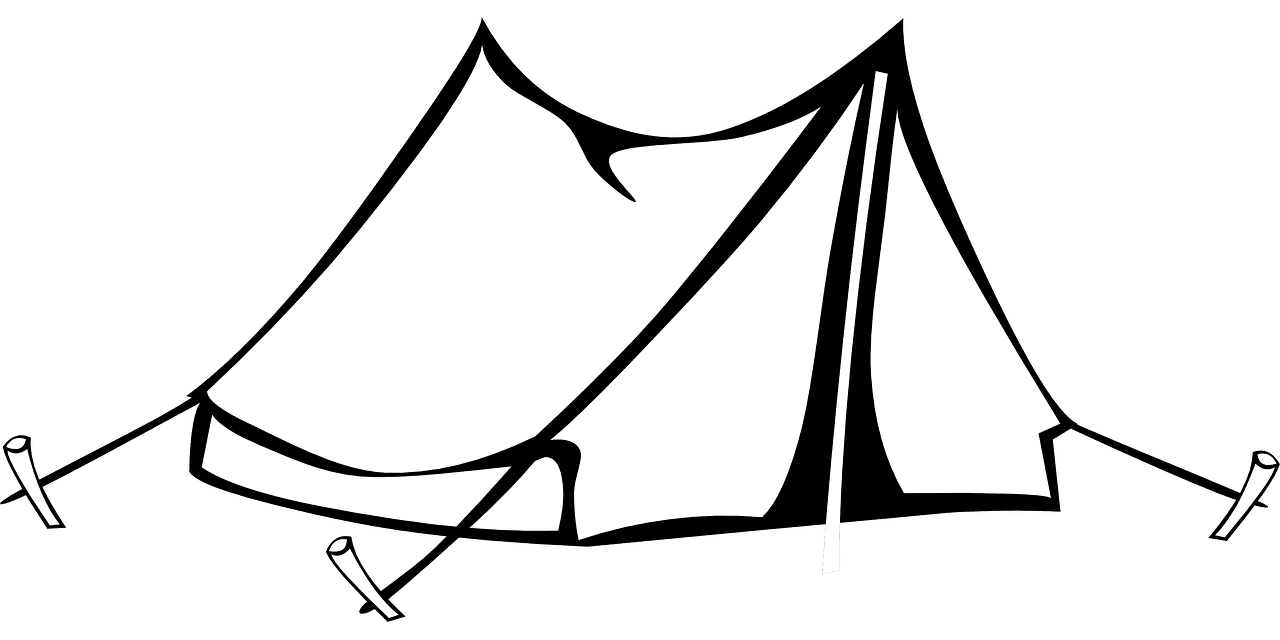 Camping camp tent draw vector graphic clipart