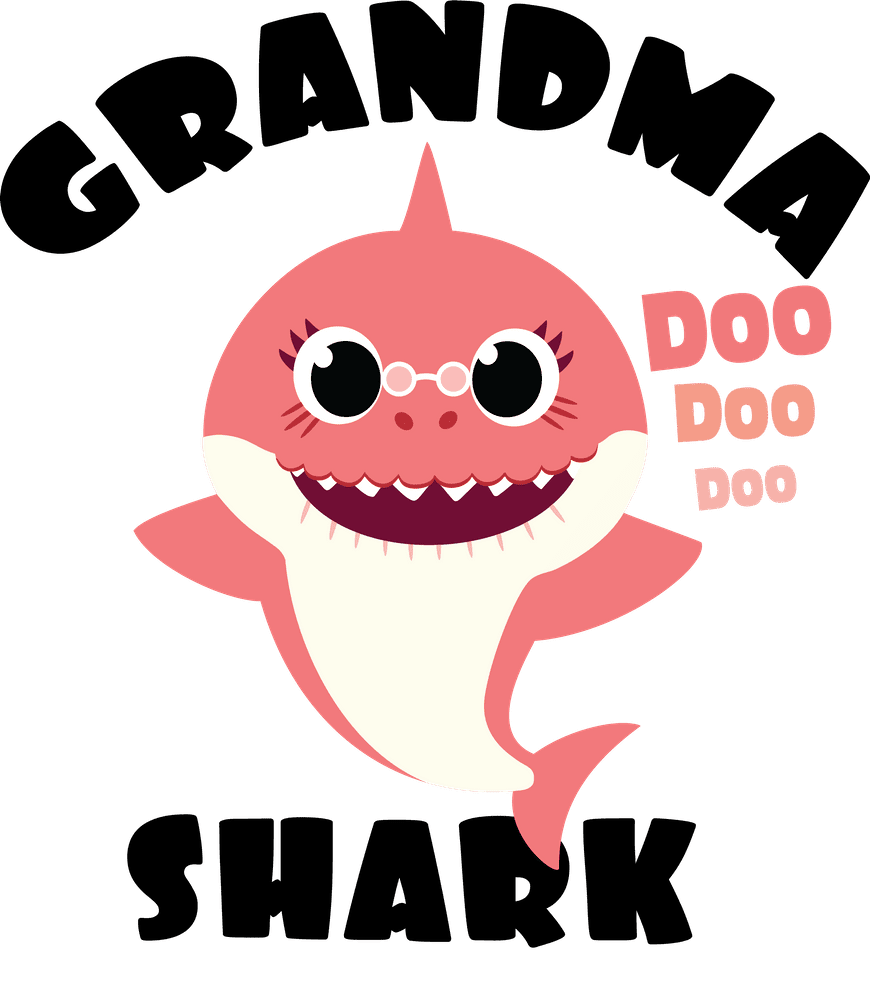 Grandma shark design cute baby matching family art print by thedonoftshirts clipart picture