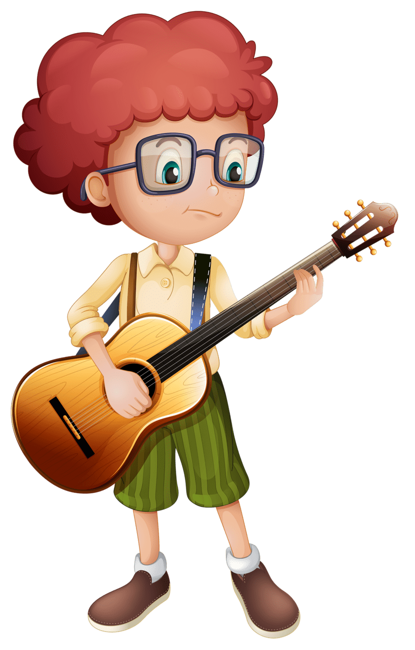 Guitar clipart cartoon boys playing background