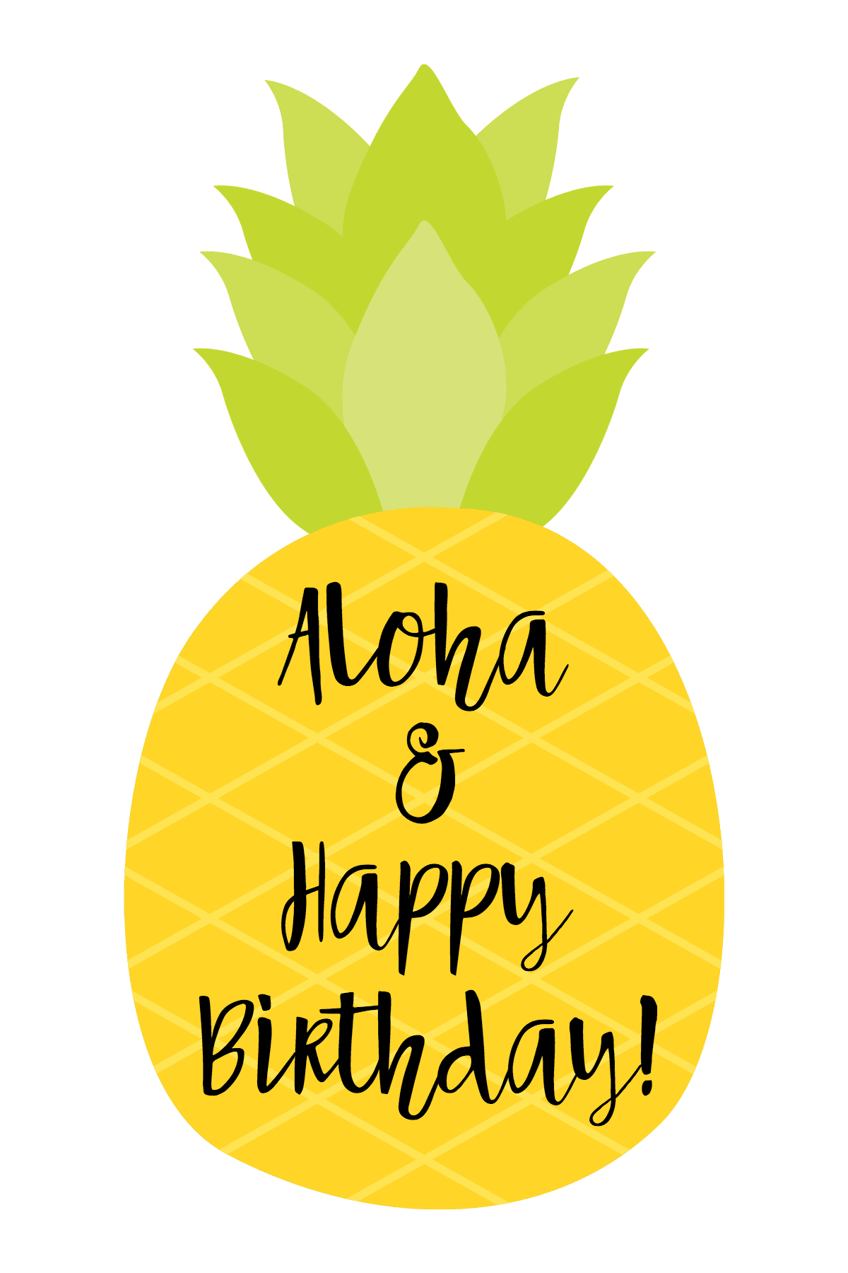 Happy birthday tag pineapple ts wishes cards printable clipart logo