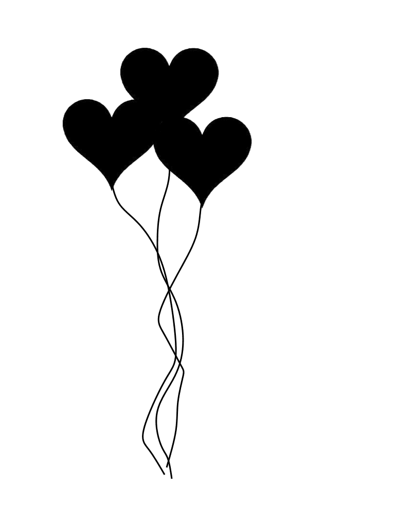 Heart black and white balloons silhouette by viktoria lyn deviantart art stencil clipart picture