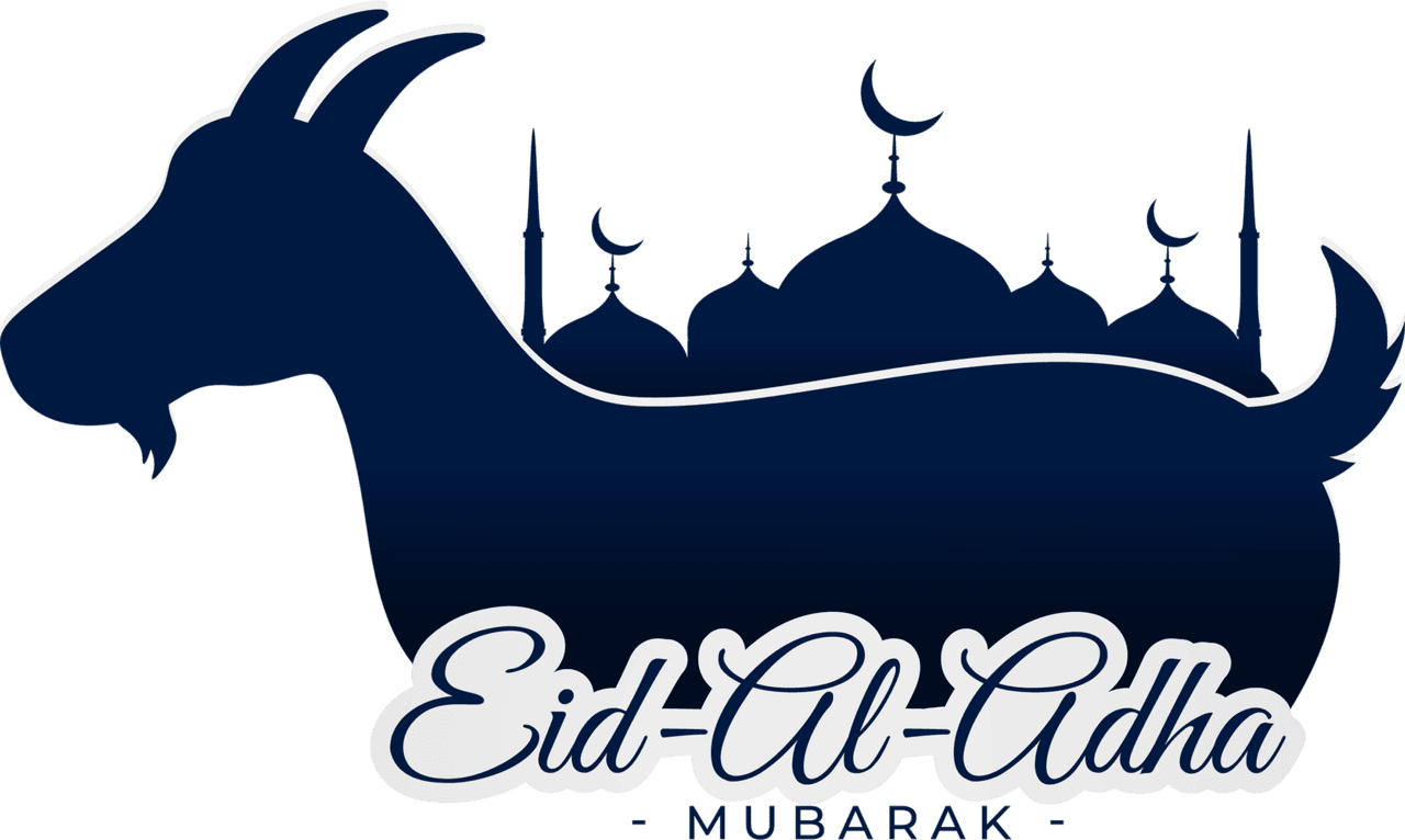 Goat eid mubarak clipart background