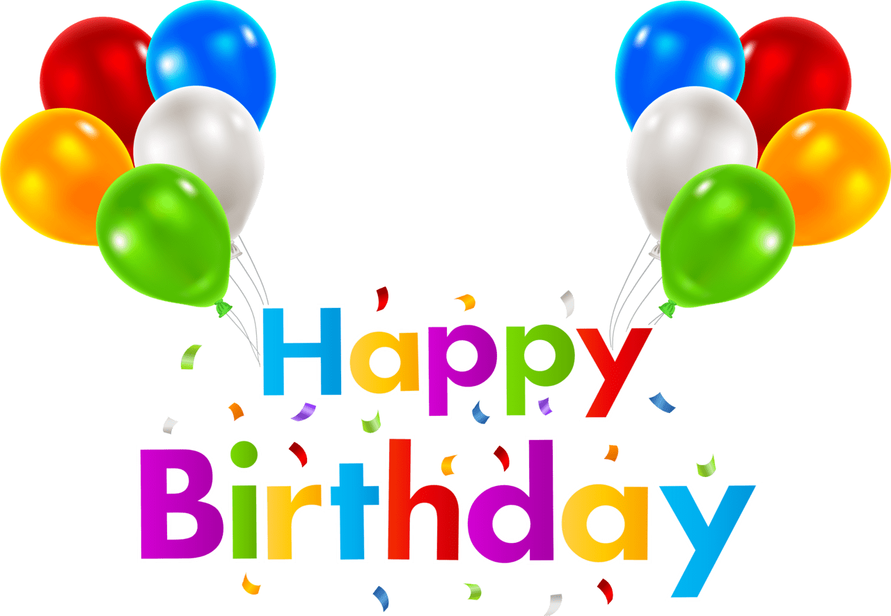 Happy birthday with balloons clipart background banner