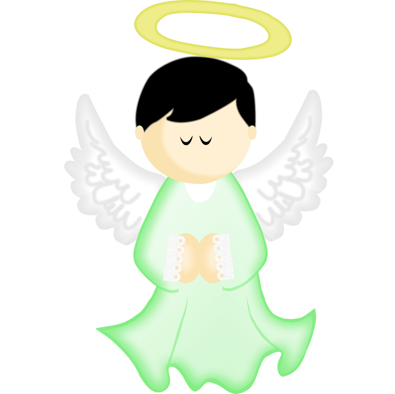 Angel pin page clipart image