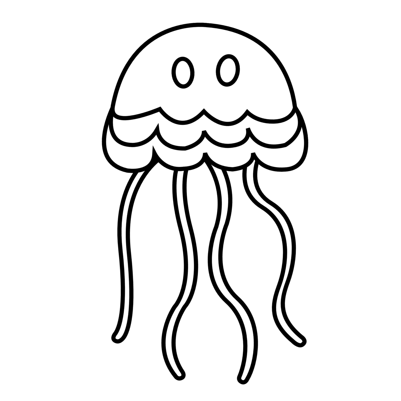 Crab jelly fish black and white clipart clip art