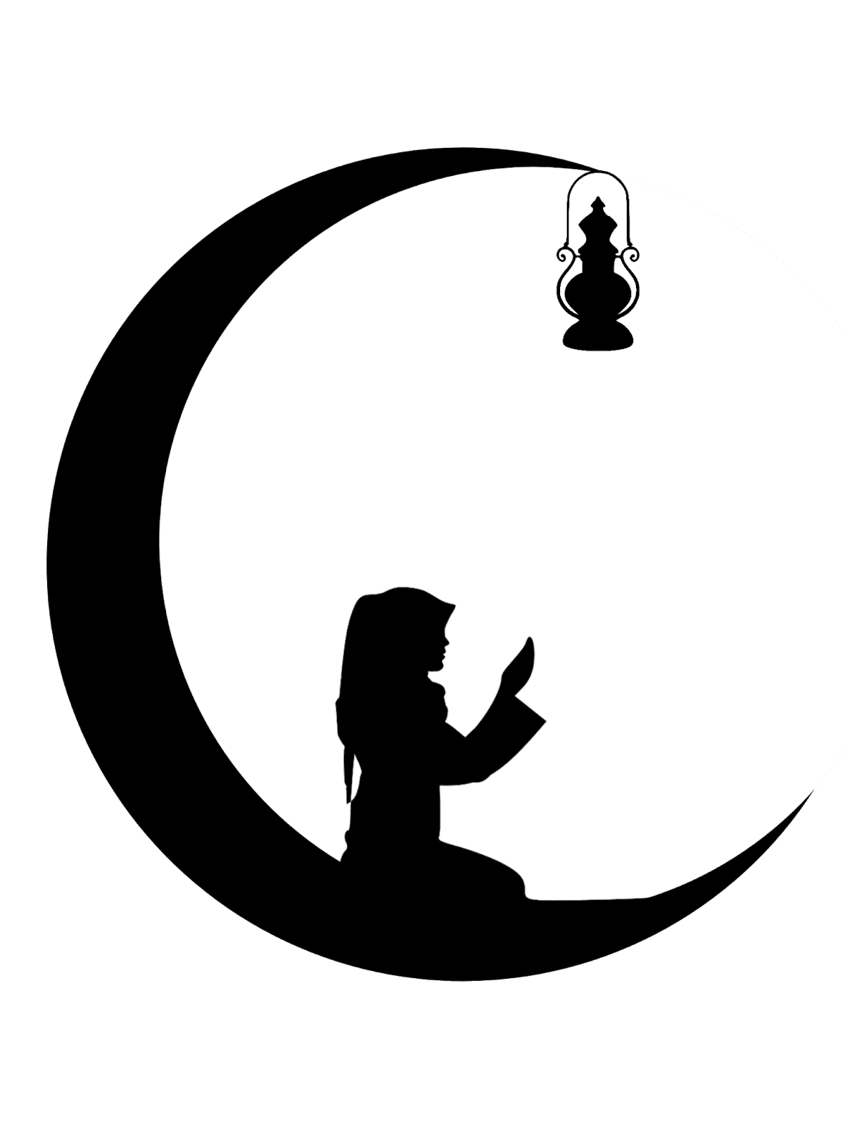 Moon ramadan design silhouette clipart background