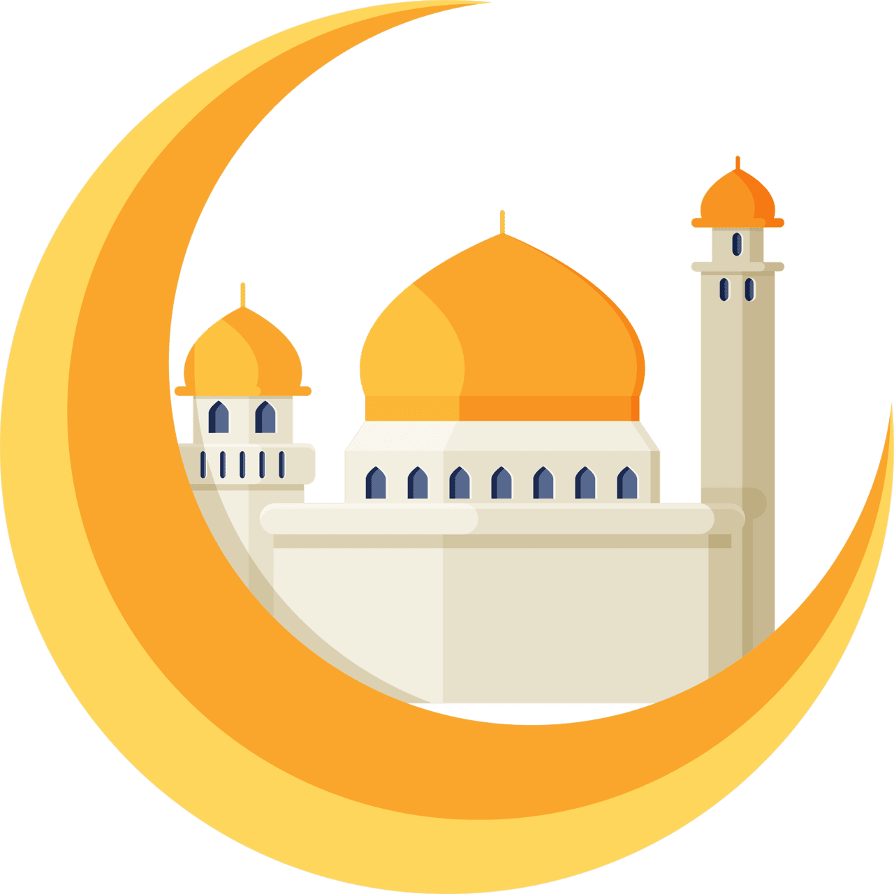 Moon phase masjid ramadan clipart image