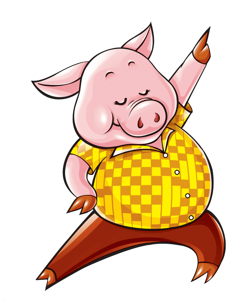 Funny cartoon pig clipart free