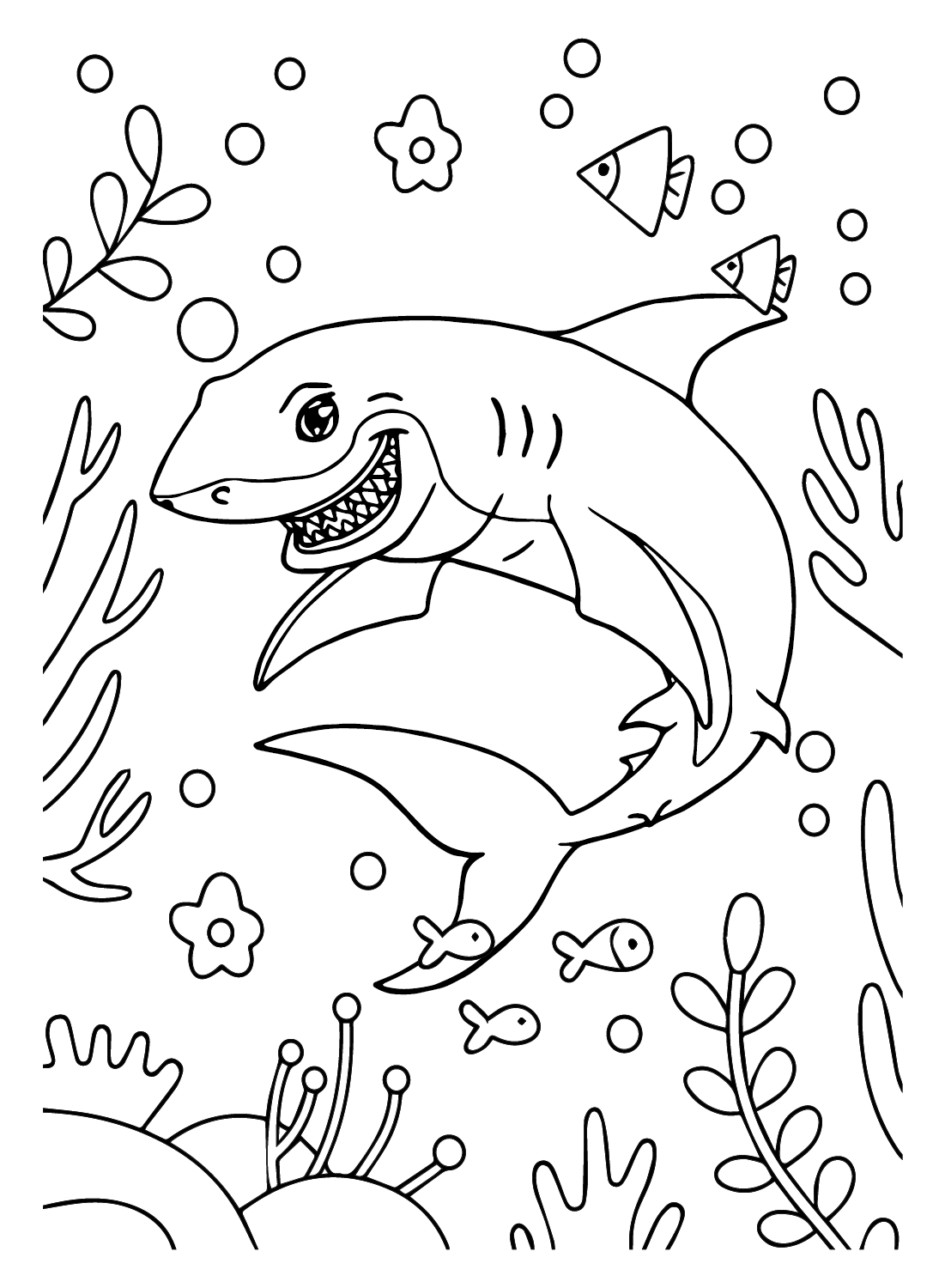 Great white shark printable coloring page pages clipart image