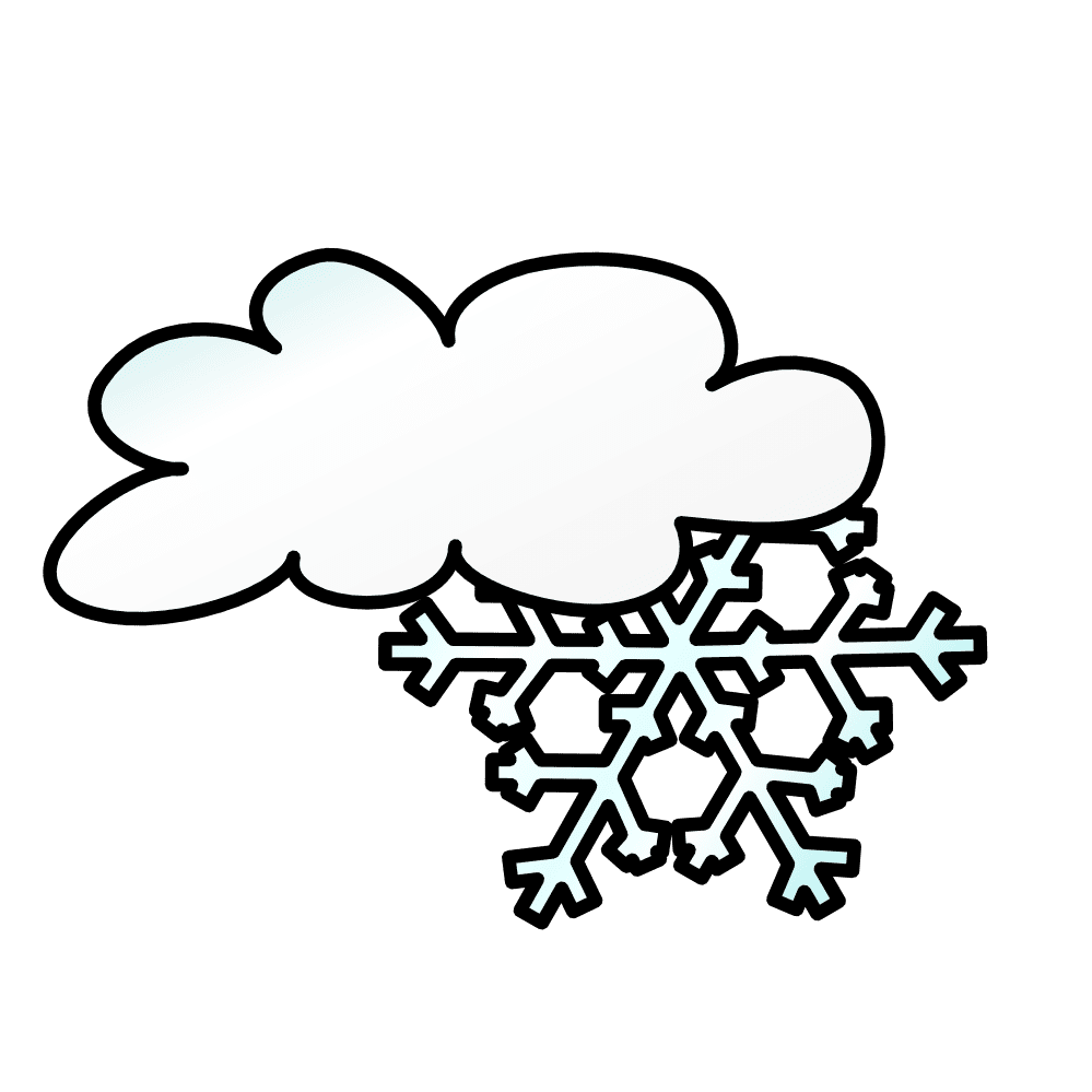 Cloud snowstorm weather black white line art clipart best vector