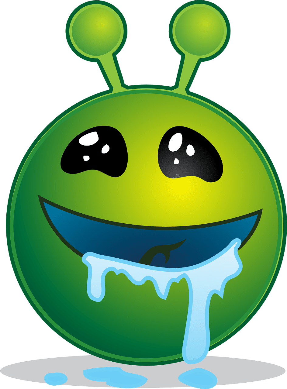 Alien smiley emoji vector graphic clipart