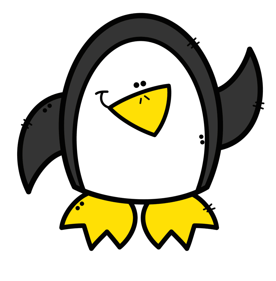 Toon penguin clip for crafts and projects clipart vector