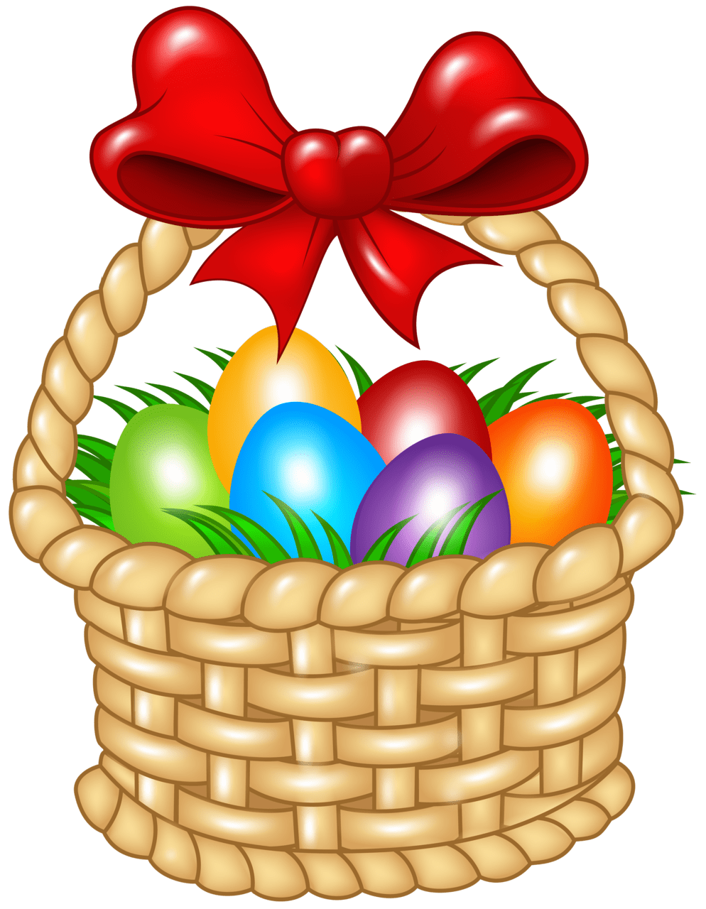 Easter egg basket clipart image