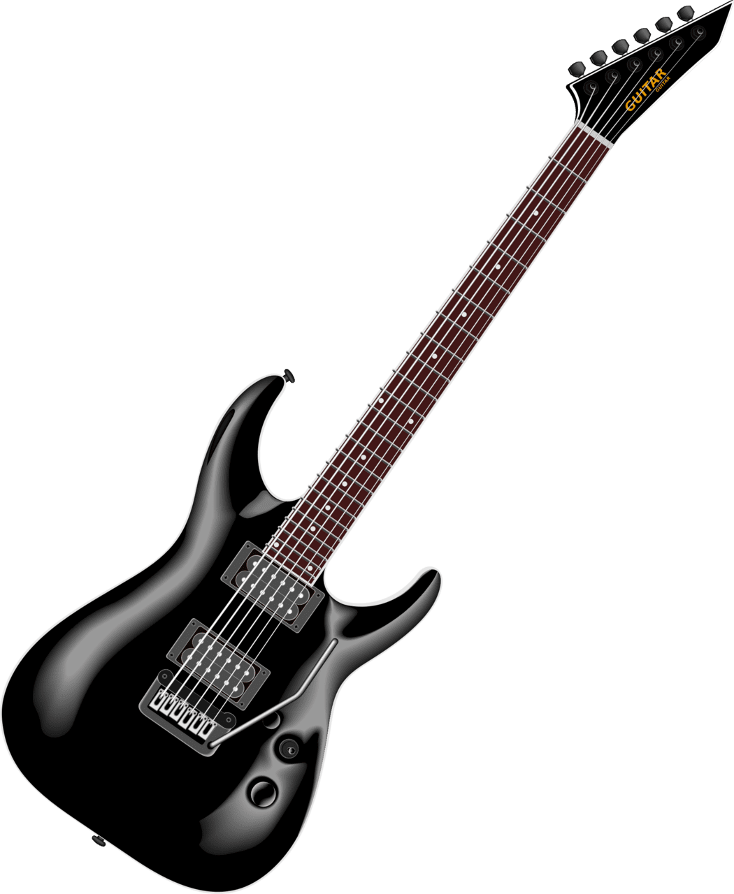 Electric guitar black clipart free