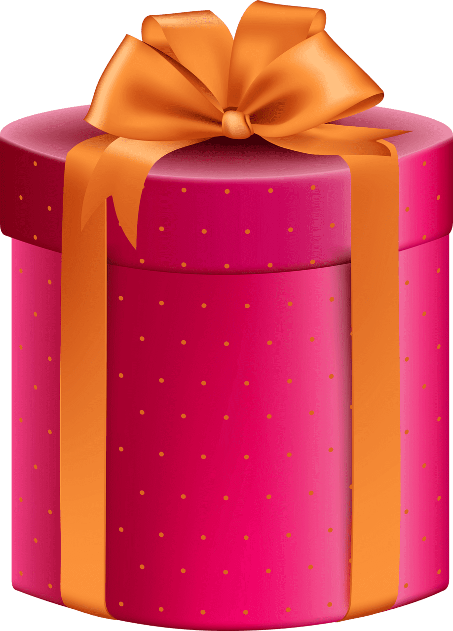 Gift abstract vector red golden box clipart