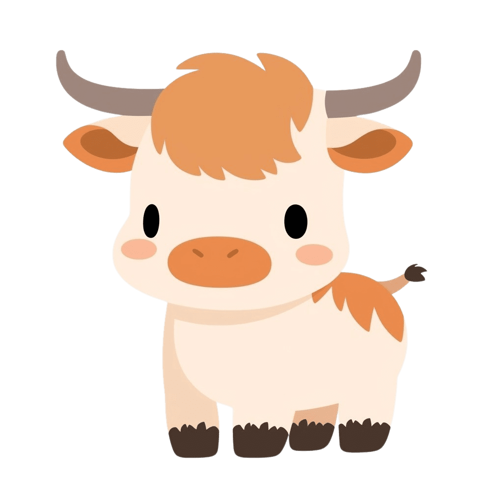 Goat happy highland cow sublimation personal use clipart image