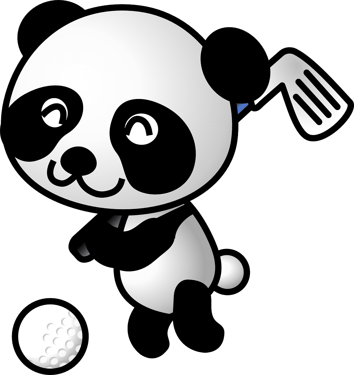 Panda golf animal vector graphic color pages clip art bies clipart