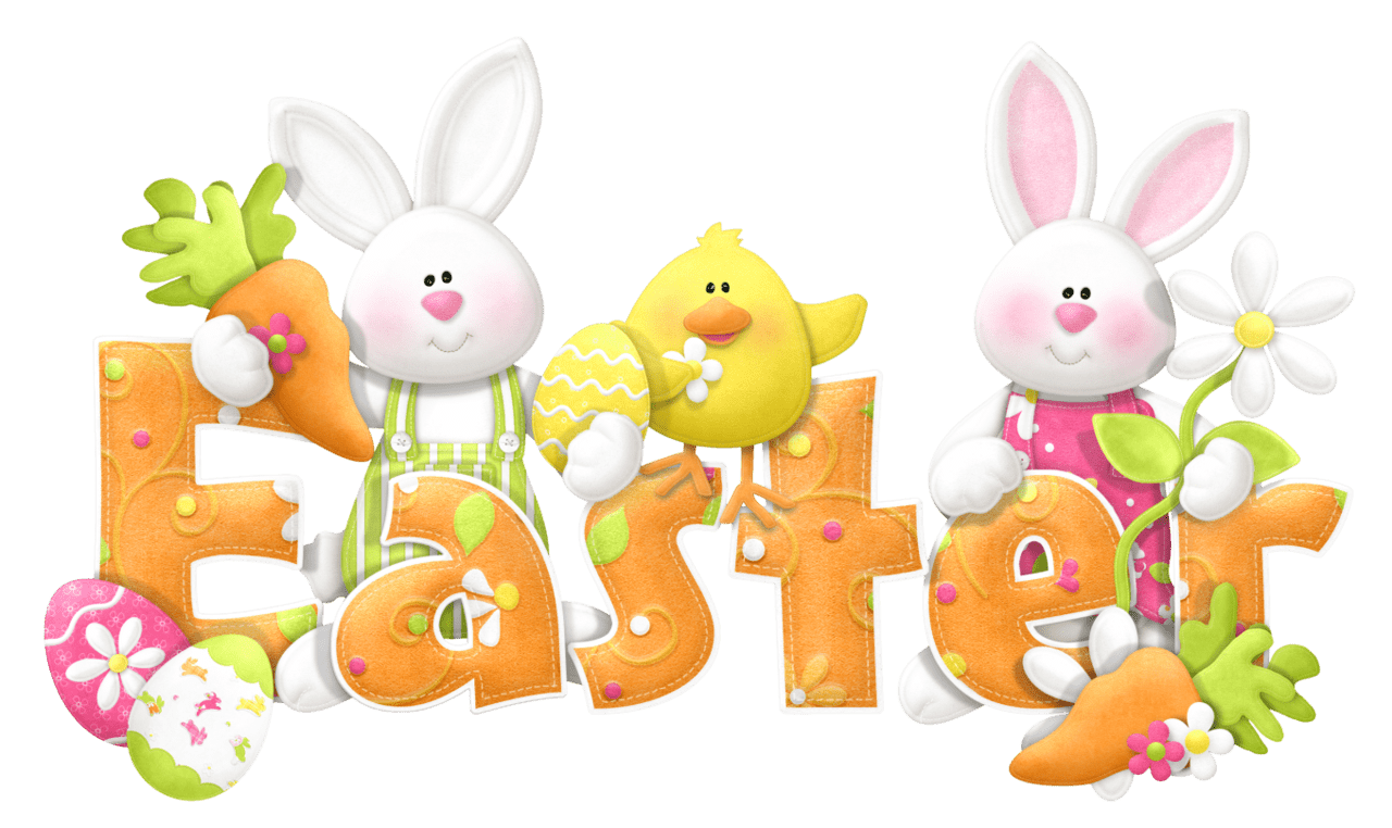 Rabbit easter cute text clipart clip art