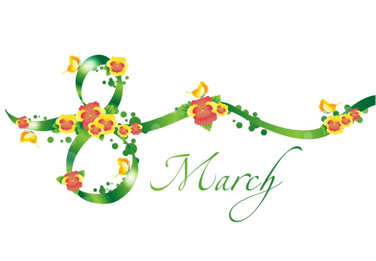 Green march text decor clipart image