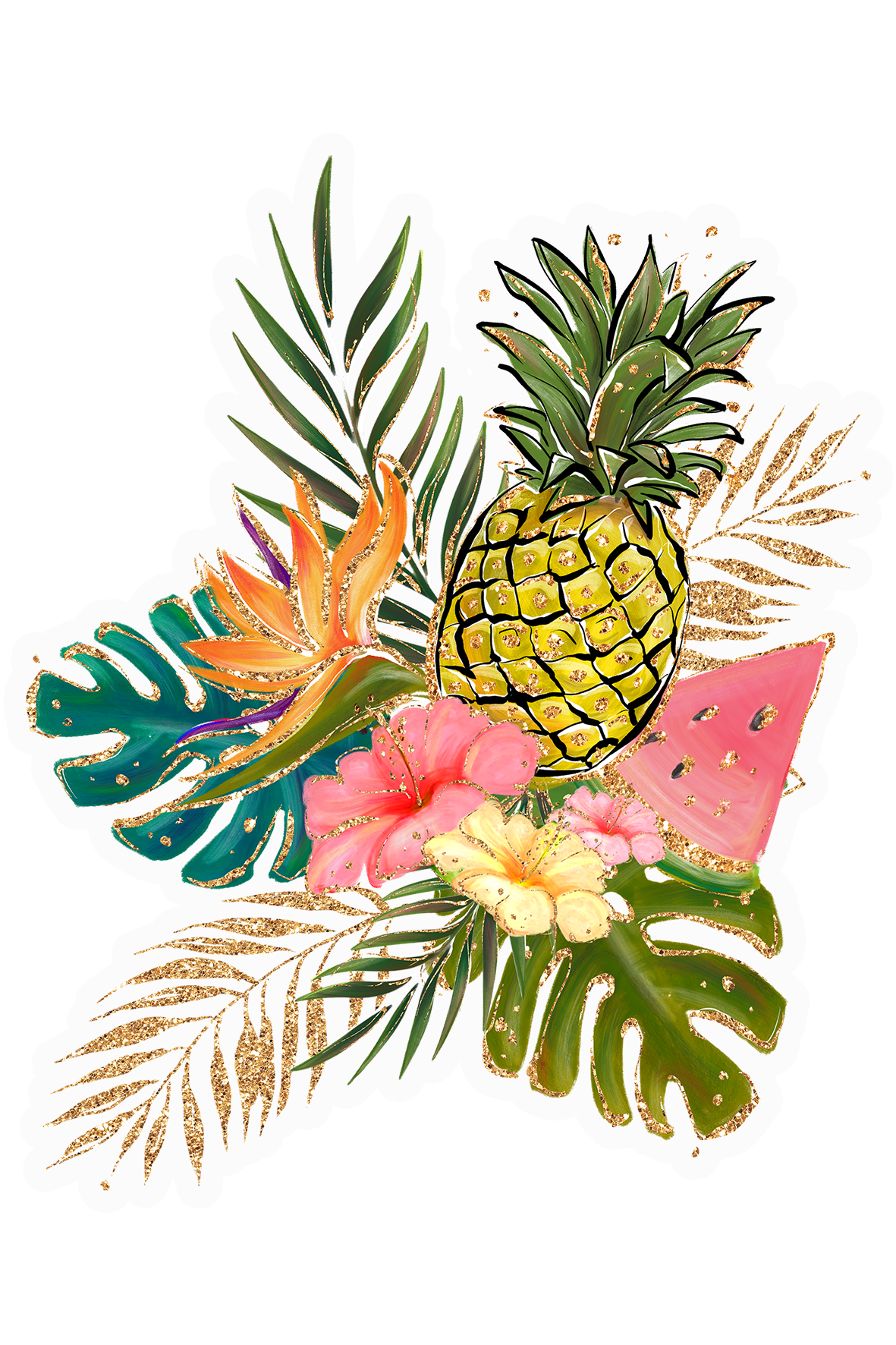 Pineapple tropical clipart transparent