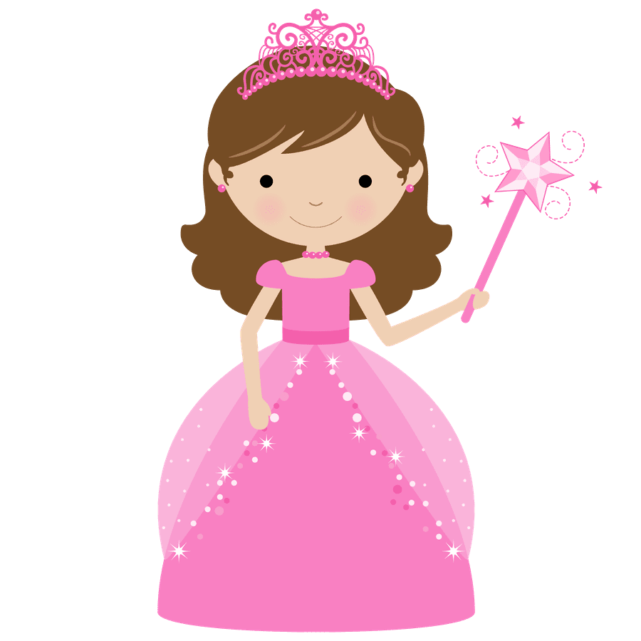 Barbie pink princess clipart logo