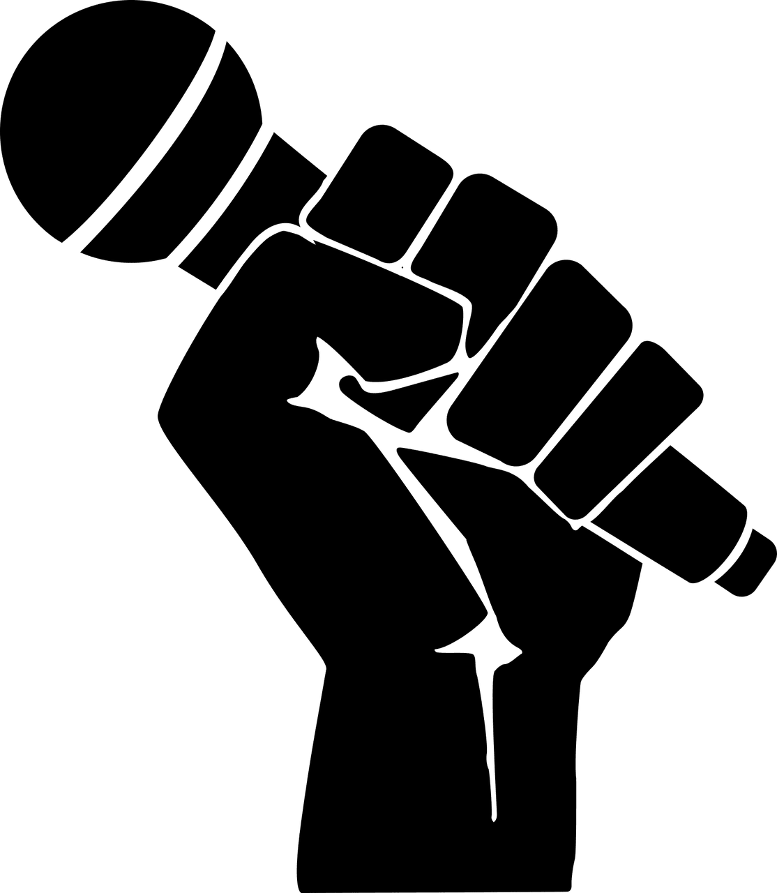 Microphone fight fist mic vector graphic clipart