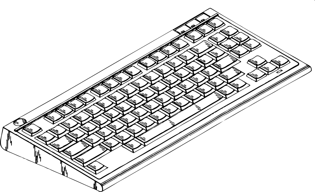 Computer coloring book puter keyboard clipart clip art