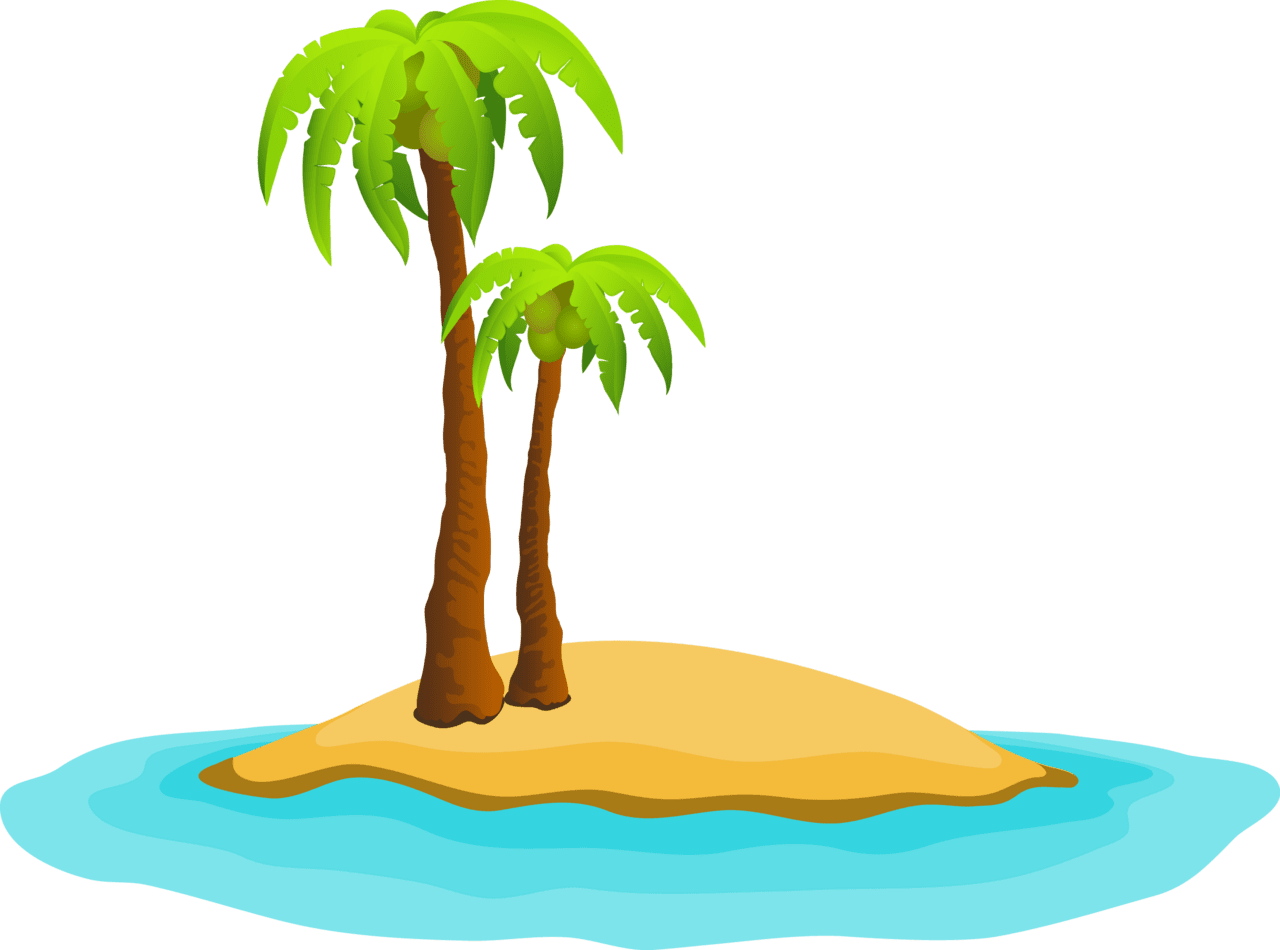 Palm tree swipe right island clipart background