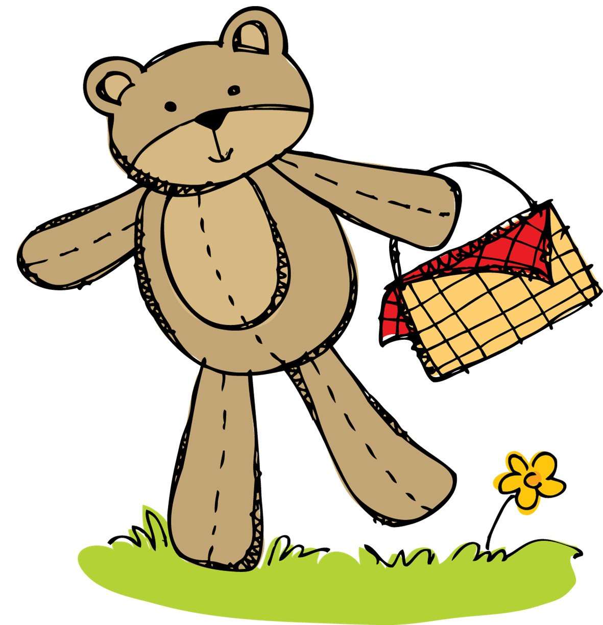 Teddy bear pin page clipart logo 2