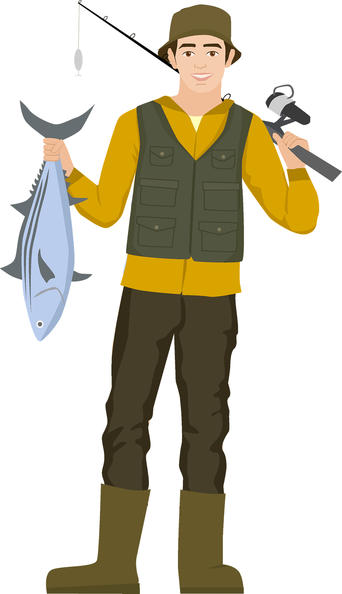 Fishing fisherman panda images fish clipart