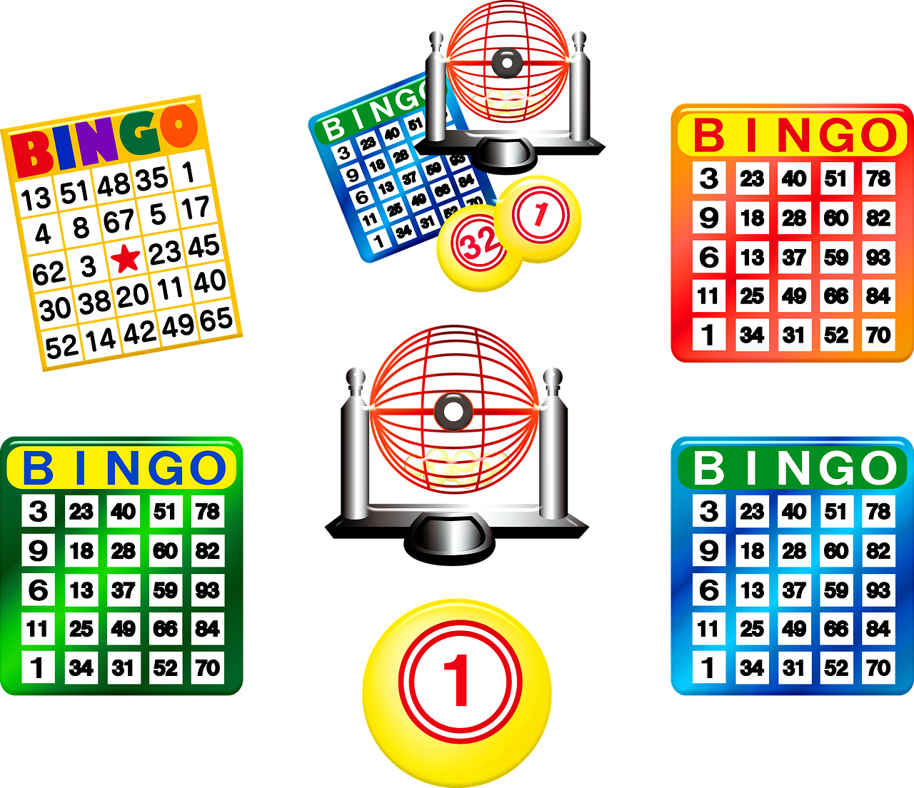 Bingo cards keno play winner image from clipart