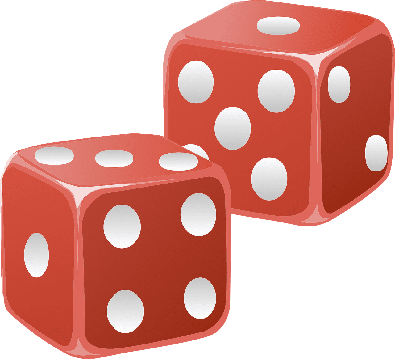 Dice red two vector graphic clipart