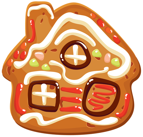 Gingerbread house christmas cookie clipart image