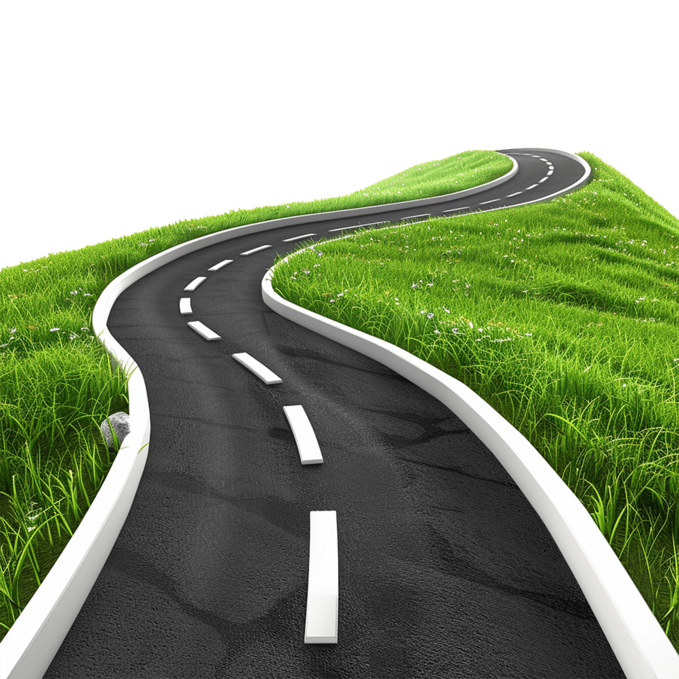 Road journey path isolated background clipart