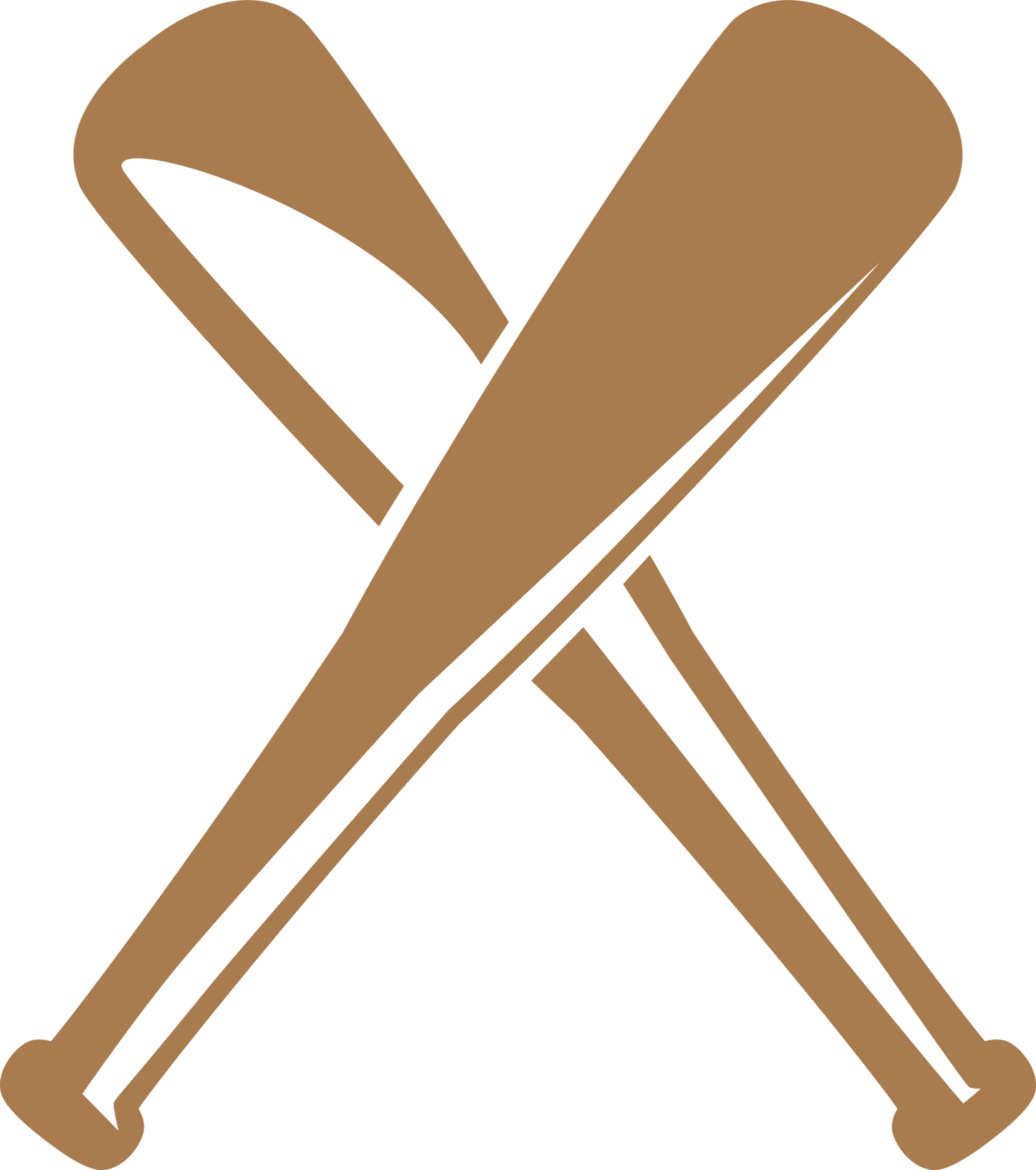 Two crossed baseball bat sign clipart image