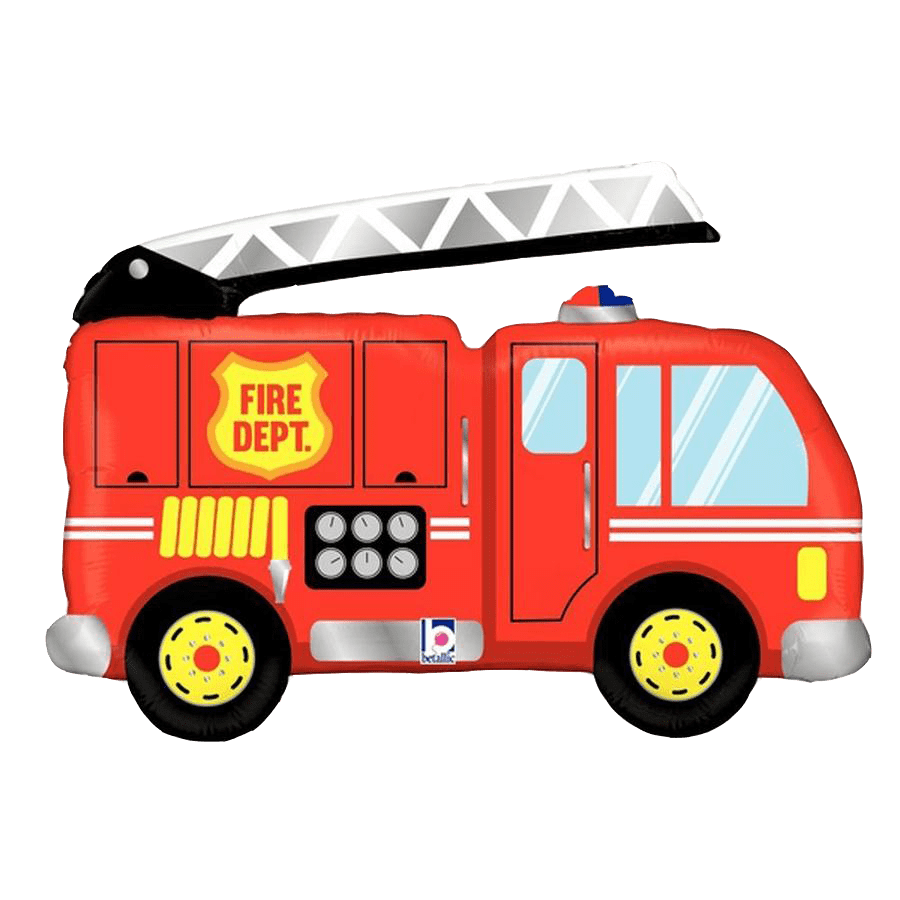 Red fire truck balloon bonjour te clipart photo